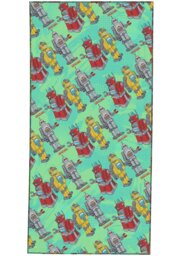 Rackhams Robots Towel - OS - Green - thumbnail 3
