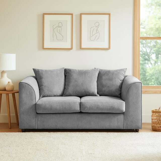 Rackhams Casper Chenille Fabric 2 Seater Sofa - Grey - image 1
