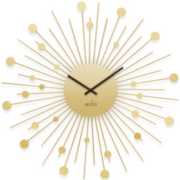 Rackhams Brielle Large Wall Clock Starburst / Sunburst Quartz Painted Metal Frame 50cm - Black - thumbnail 3