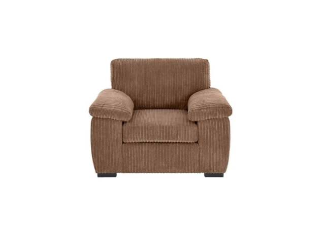 Rackhams Amalfi Jumbo Cord Fabric Armchair in Coffee - Coffee