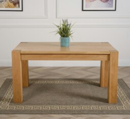 Rackhams Kuba Chunky Solid Oak Dining Table - 150cm - Brown - Matte Laquer - 1 - thumbnail 2