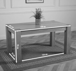 Rackhams Kuba Chunky Solid Oak Dining Table - 150cm - Brown - Matte Laquer - 1 - thumbnail 6
