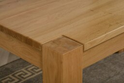 Rackhams Kuba Chunky Solid Oak Dining Table - 150cm - Brown - Matte Laquer - 1 - thumbnail 4