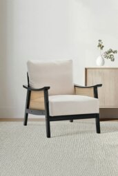 Rackhams Mid Century Rattan ArmChair - Beige - thumbnail 1