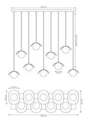 Rackhams RITUAL Pendant lamp 9 x G9 White with White Shade - thumbnail 5