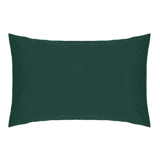 Rackhams Easycare Percale Housewife Pillowcase - Bottle Green - One Size - Bottle Green - 50% Cotton/50% Polyester - image 1