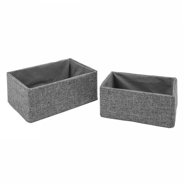 Rackhams Chroma Rectangular Fabric Storage Baskets for Home Organisation, Set of 2, Grey - image 1