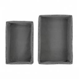 Rackhams Chroma Rectangular Fabric Storage Baskets for Home Organisation, Set of 2, Grey - thumbnail 4