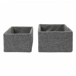 Rackhams Chroma Rectangular Fabric Storage Baskets for Home Organisation, Set of 2, Grey - thumbnail 3