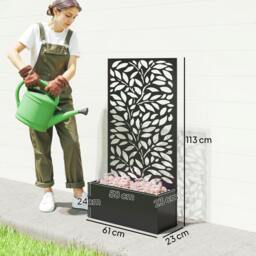 Rackhams Metal Raised Garden Bed with Trellis, Outdoor Elevated Planter Box - thumbnail 3