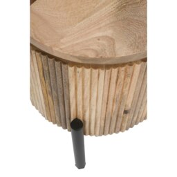 Rackhams Niles Solid Wood Bedside Table with Metal Legs - Wood - 1 - 35x35x45 CM (LxDxH) - thumbnail 5