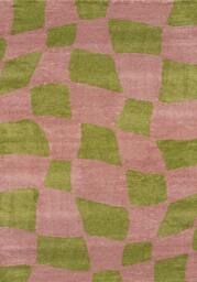 Rackhams Joli Checkered Green & Pink Rug - 120X170 cm - thumbnail 1