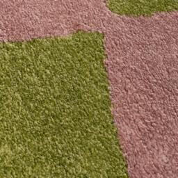 Rackhams Joli Checkered Green & Pink Rug - 120X170 cm - thumbnail 2