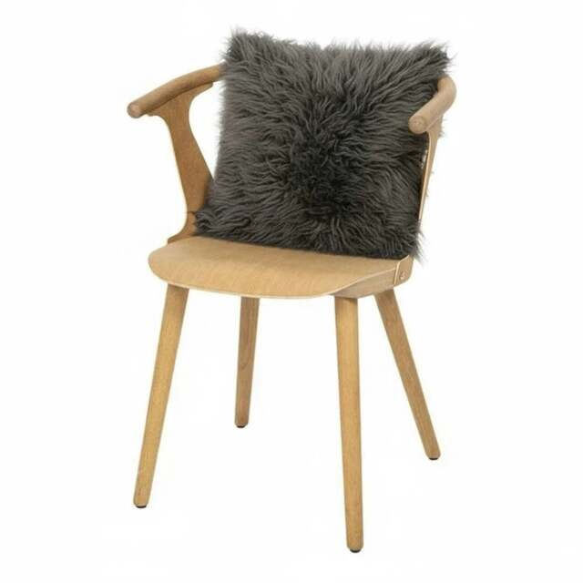 Rackhams Genuine Sheepskin Real Wool Single Sided Cushion - Grey - image 1