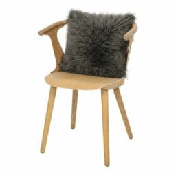 Rackhams Genuine Sheepskin Real Wool Single Sided Cushion - Grey