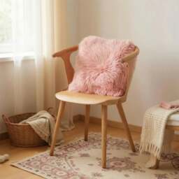 Rackhams Genuine Sheepskin Real Wool Single Sided Cushion - Grey - thumbnail 5