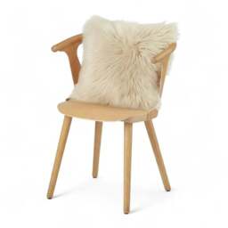 Rackhams Genuine Sheepskin Real Wool Single Sided Cushion - Grey - thumbnail 6