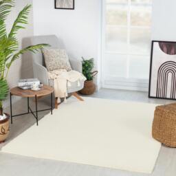 Rackhams Moda Shag-Solid Color Cream Plush Soft Pile Rug - 120 x 120 cm - thumbnail 2
