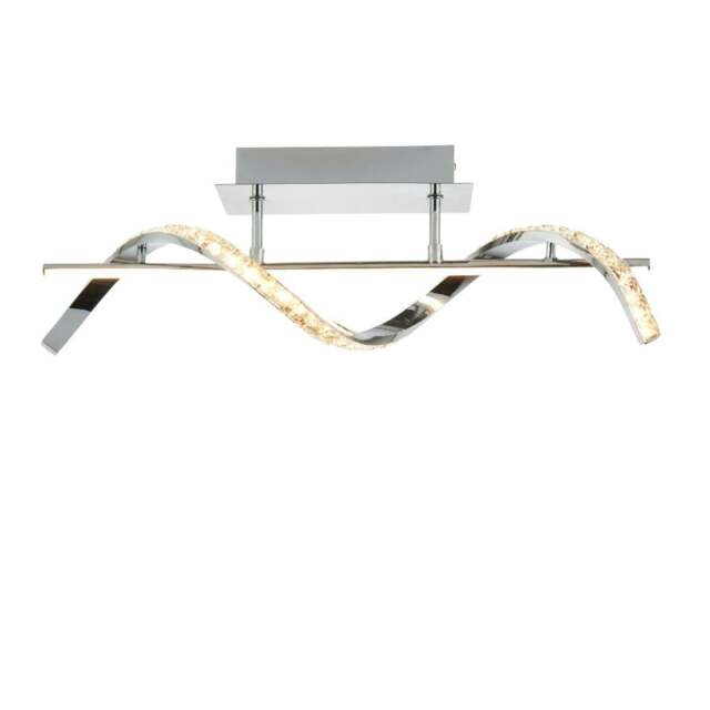 Rackhams Hyde Chrome And Crystal Semi-Flush LED Ceiling Light - image 1