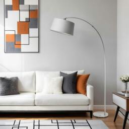 Rackhams Jive Satin Chrome Arc Floor Lamp - thumbnail 1