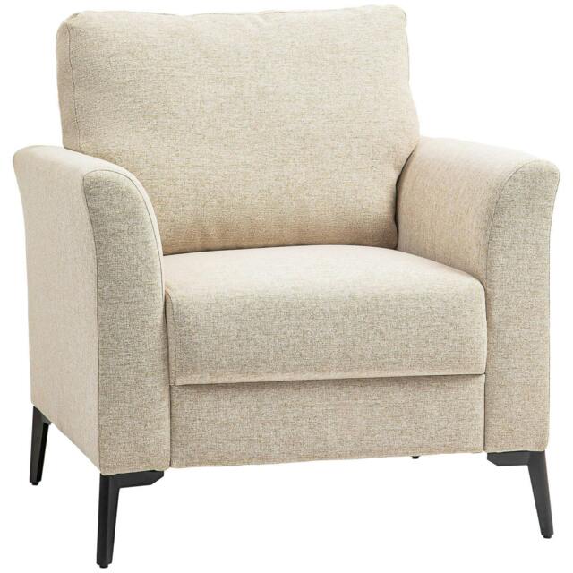 Rackhams Linen-Look Armchair - Beige
