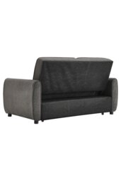 Rackhams 2 Seater Linen Convertible Sofa Pull Out Sofa Bed with Pillows - Dark Grey - thumbnail 4