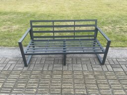 Rackhams Aluminium 3 Pieces Outdoor Garden Furniture Lounge Sofa Set with Oblong Coffee Table Dark Grey - thumbnail 5