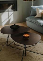 Rackhams Bergen Nesting Coffee Table Set - Slate & Gold, Multicolour - thumbnail 4