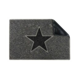 Rackhams Star Medium Doormat in Grey with Black Star - Grey - Vinyl - 1 - thumbnail 2