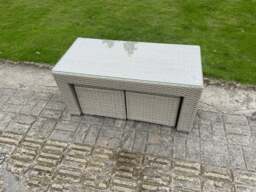 Rackhams Wicker Rattan Garden Furniture Sofa Sets Outdoor Patio Coffee Table With Stools light grey - thumbnail 5