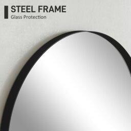 Rackhams Arch Bathroom Mirror, Wall Mirror with Steel Frame, 50 x 70cm, Black - 50 x 70cm - thumbnail 4