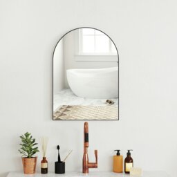 Rackhams Arch Bathroom Mirror, Wall Mirror with Steel Frame, 50 x 70cm, Black - 50 x 70cm - thumbnail 2