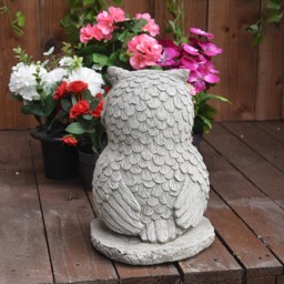 Rackhams Stone Owl small garden ornament - thumbnail 3