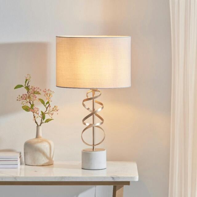 Rackhams Briar Gold And White Marble Table Lamp - image 1