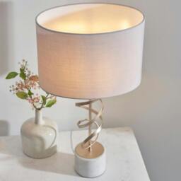 Rackhams Briar Gold And White Marble Table Lamp - thumbnail 6