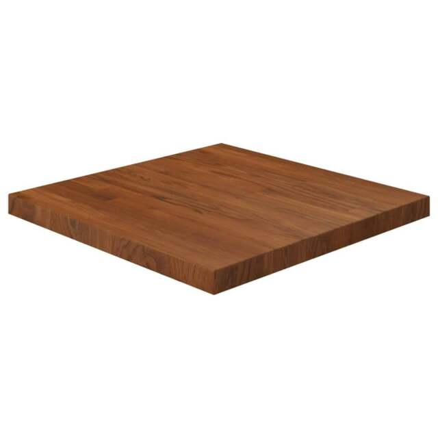Rackhams Square Table Top Dark Brown 60x60x4cm Treated Solid Wood Oak