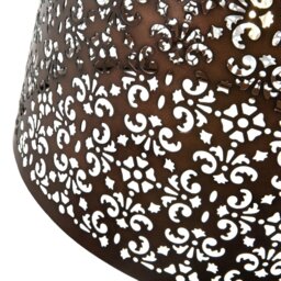 Rackhams Marrakech Designed Matt Bronze Metal Pendant Light Shade with Floral Decoration - thumbnail 3