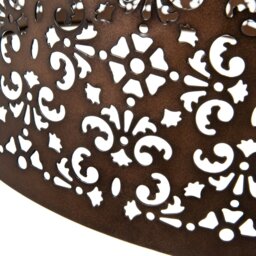 Rackhams Marrakech Designed Matt Bronze Metal Pendant Light Shade with Floral Decoration - thumbnail 4