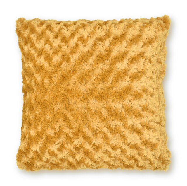 Rackhams Fur Supersoft Rose Posy Cushion - 43cm x 43cm - Gold - image 1