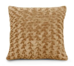 Rackhams Fur Supersoft Rose Posy Cushion - 43cm x 43cm - Gold - thumbnail 3