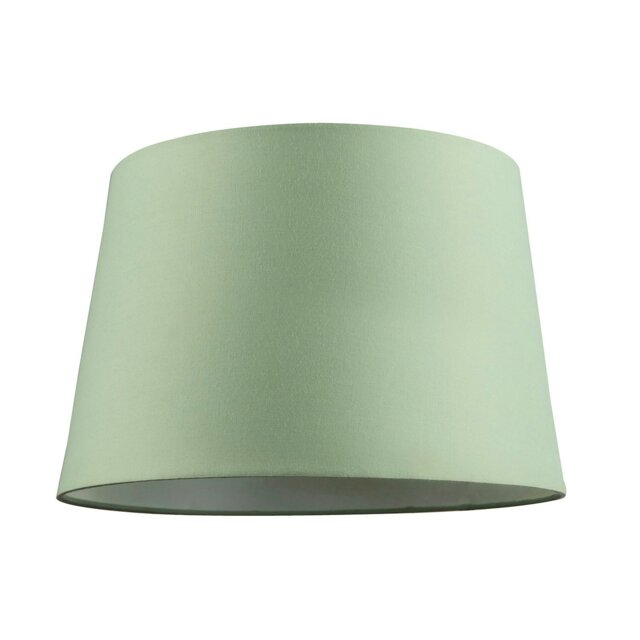 Rackhams Olive Green Cotton Fabric Drum Lampshade with White Cotton Inner - image 1