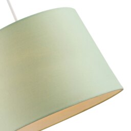Rackhams Olive Green Cotton Fabric Drum Lampshade with White Cotton Inner - thumbnail 3