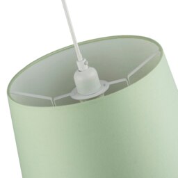 Rackhams Olive Green Cotton Fabric Drum Lampshade with White Cotton Inner - thumbnail 4