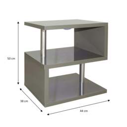 Rackhams Burnham High Gloss Side Table with LED Lighting - White Marble - thumbnail 6