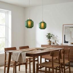 Rackhams Emerald Green Traditional Pendant Ceiling Lamp Shade with Deep Grooves - thumbnail 6