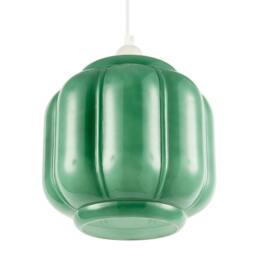 Rackhams Emerald Green Traditional Pendant Ceiling Lamp Shade with Deep Grooves - thumbnail 5
