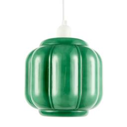Rackhams Emerald Green Traditional Pendant Ceiling Lamp Shade with Deep Grooves - thumbnail 1