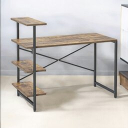 Rackhams Industrial 4 Tier Writing Desk With Steel Frame - thumbnail 2
