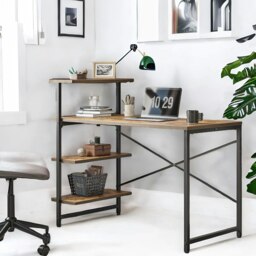 Rackhams Industrial 4 Tier Writing Desk With Steel Frame - thumbnail 5