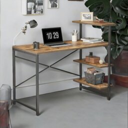 Rackhams Industrial 4 Tier Writing Desk With Steel Frame - thumbnail 1